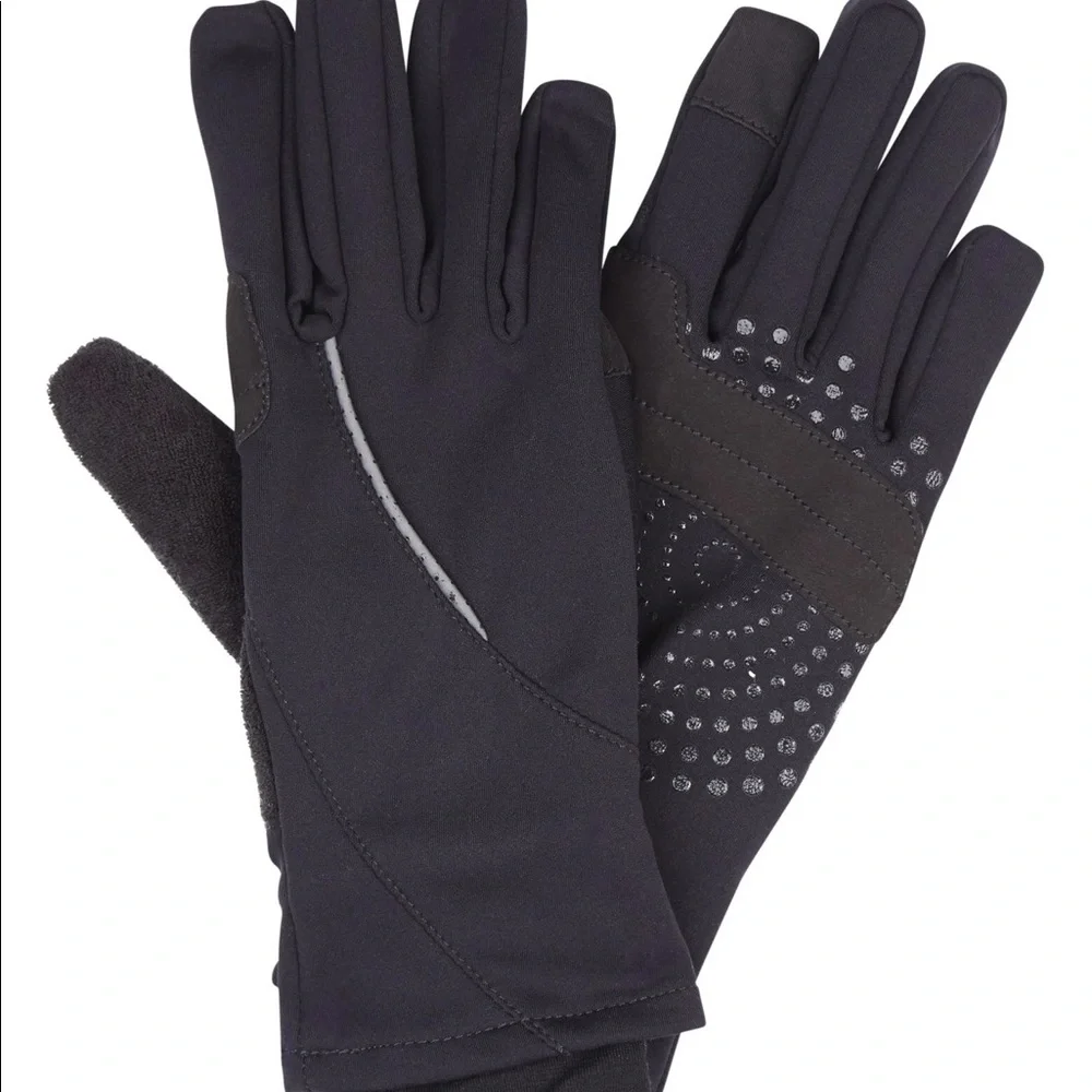 SWEATY BETTY TECH RUNNING GLOVES BLACK SIZE LARGE NWOT